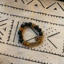 Load image into Gallery viewer, African Wood & Glass Bead Bracelet