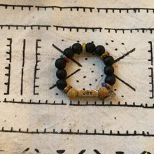 Load image into Gallery viewer, African Wood & Glass Bead Bracelet