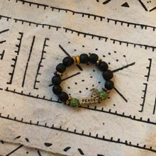 Load image into Gallery viewer, African Wood & Glass Bead Bracelet