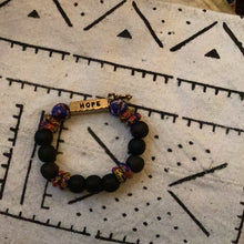 Load image into Gallery viewer, African Wood & Glass Bead Bracelet