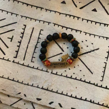 Load image into Gallery viewer, African Wood & Glass Bead Bracelet