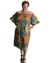 Load image into Gallery viewer, African Print Off the Shoulder Dresses