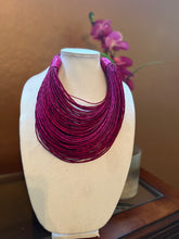 Load image into Gallery viewer, Leather & Raffia Necklace