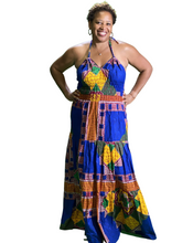 Load image into Gallery viewer, African Print Halter Maxi Dresses