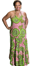 Load image into Gallery viewer, African Print Halter Maxi Dresses