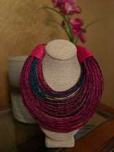 Load image into Gallery viewer, Leather & Raffia Necklace