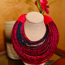 Load image into Gallery viewer, Leather & Raffia Necklace