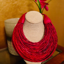Load image into Gallery viewer, Leather & Raffia Necklace