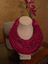 Load image into Gallery viewer, Leather & Raffia Necklace