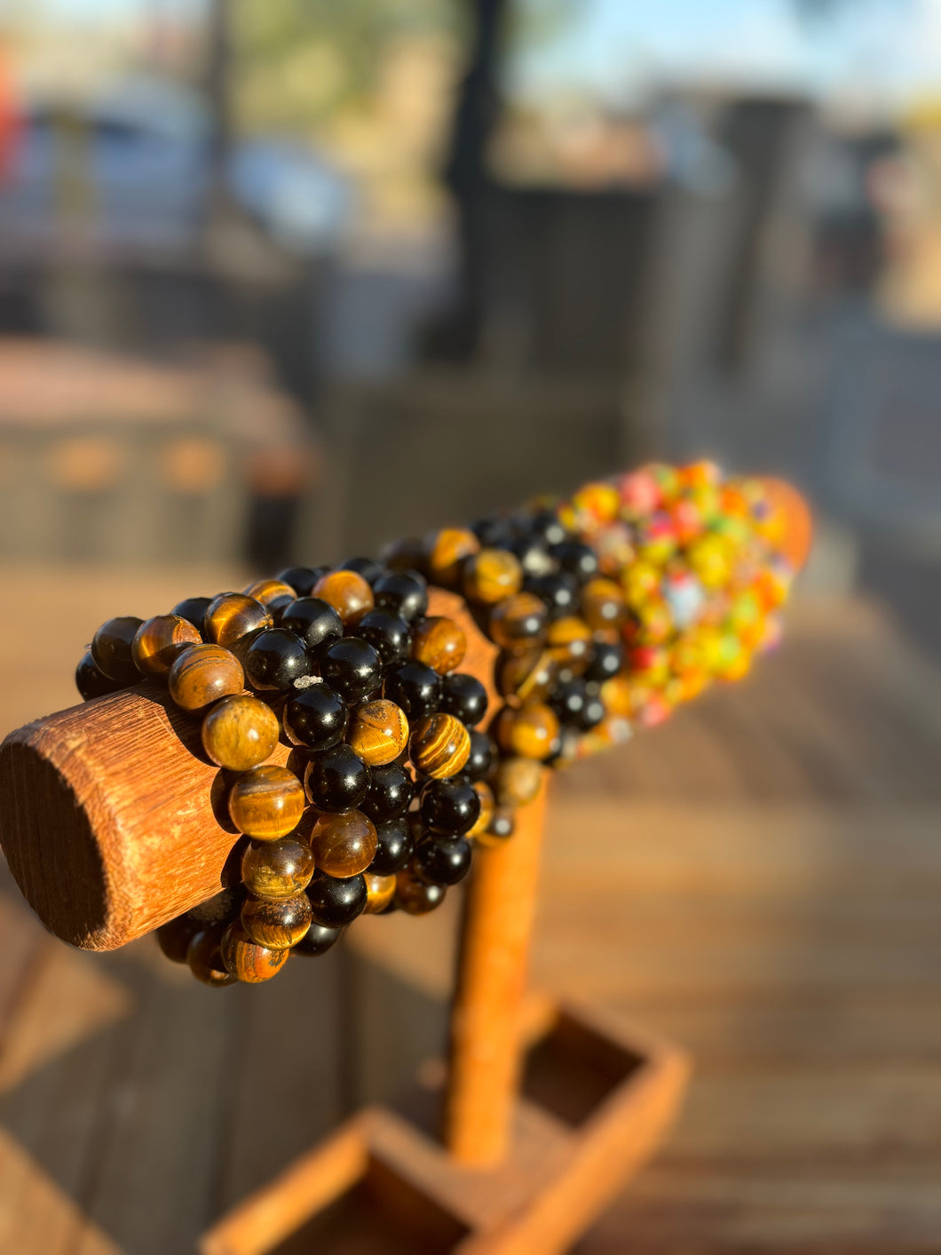 Tigers Eye Glass Bracelet