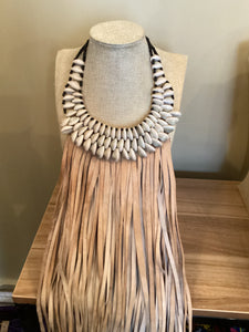 Queen of Everything Leather & Raffia Necklace