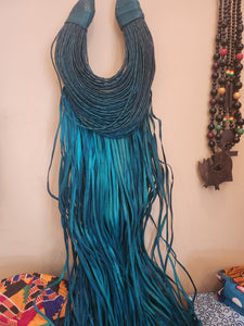 Leather & Raffia Necklace