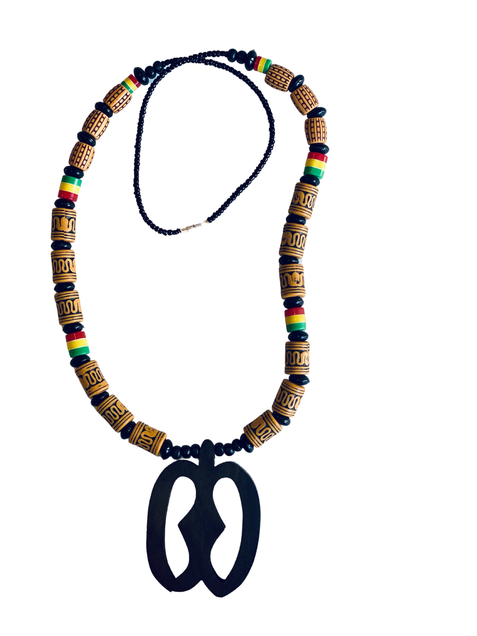 African wooden bead necklace discount