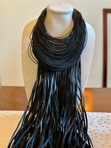 Queen of Everything Leather & Raffia Necklace