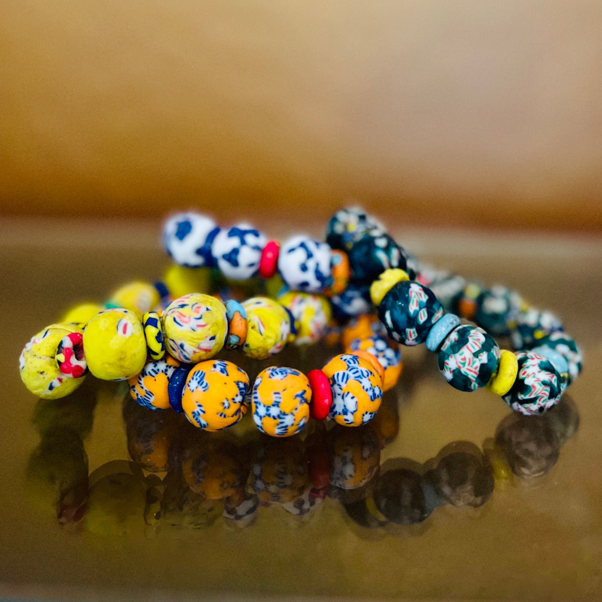 African Glass Bead Bracelets
