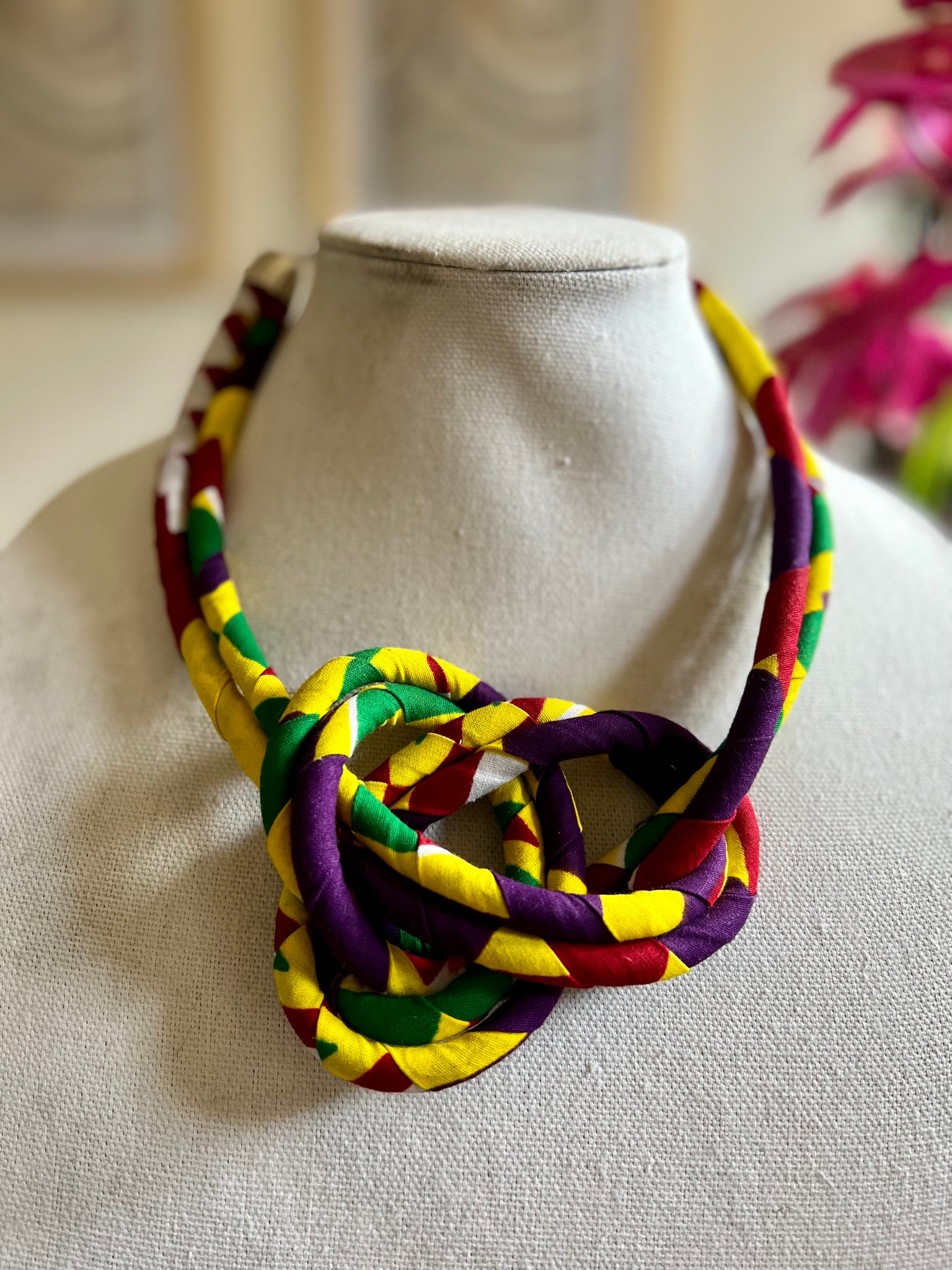 African Fabric Necklaces thediasporacollective