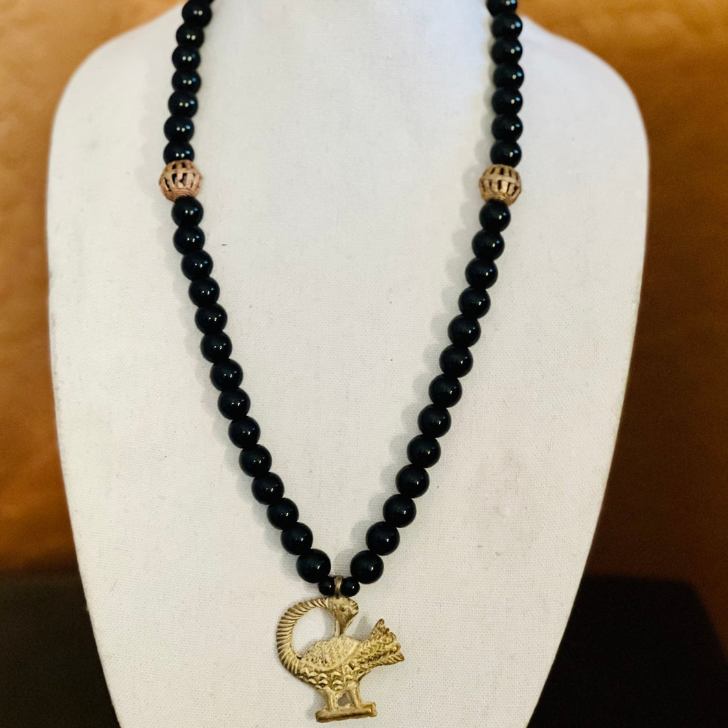 African Glass Bead & Adinkra Necklace – thediasporacollective