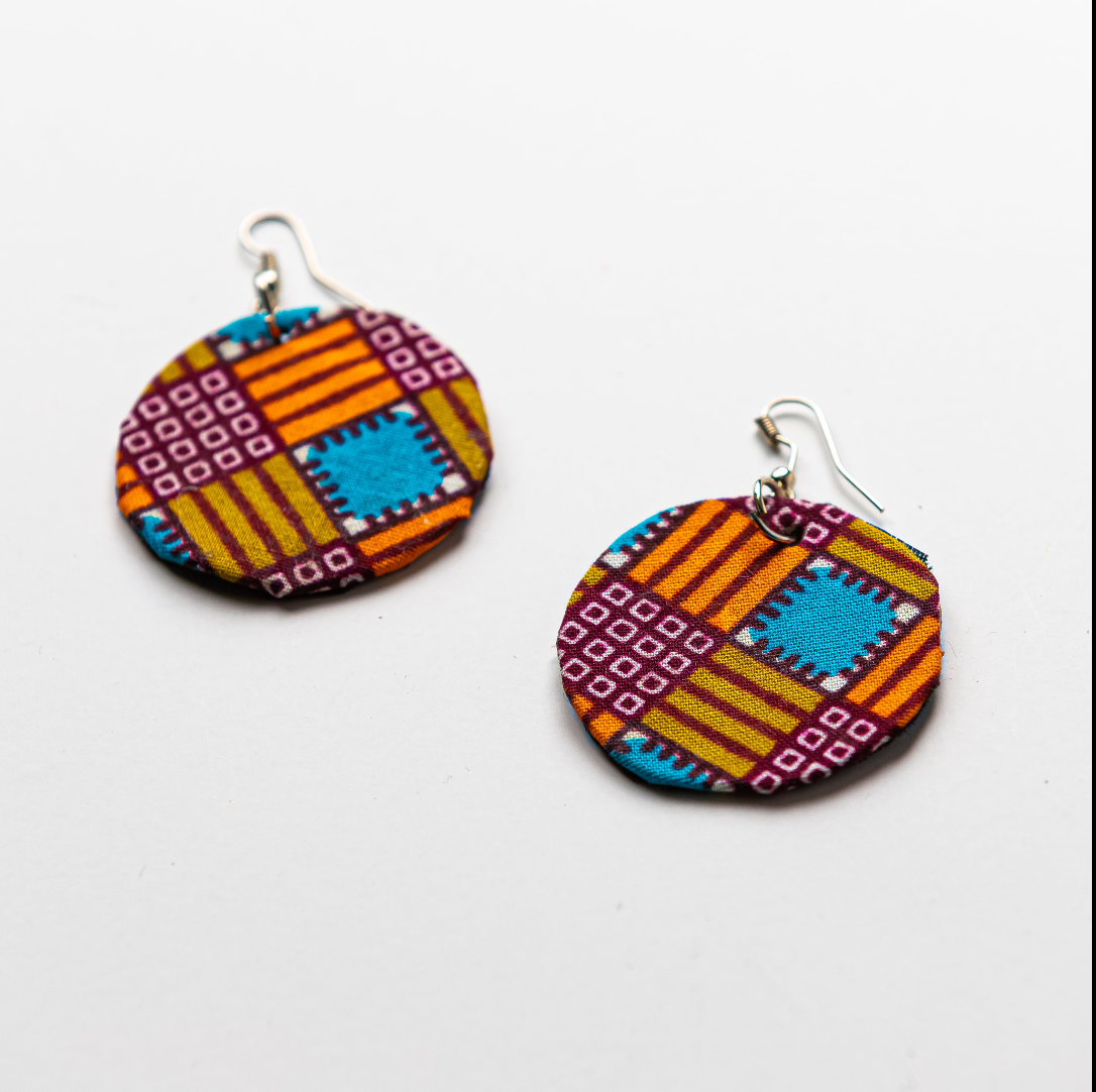 African Fabric Earrings