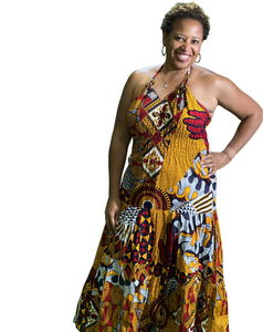 African Print Halter Maxi Dresses Blue & Yellow Multi African Print Halter Maxi Dresses Blue & Yellow Multi